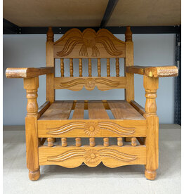 Antique Wooden Chair with Carved Detail