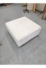 White Fuzzy Upholstered 2-Piece Sectional Seat