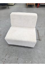 White Fuzzy Upholstered 2-Piece Sectional Seat