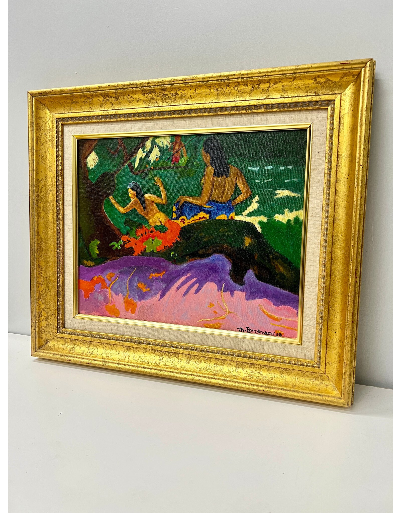 Lush, framed oil on canvas, sgnd Brandon '88