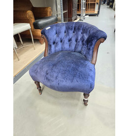 Blue Velvet Tufted Armchair