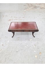 Art Deco Duncan Phyfe Leather Mahogany Two-Drawer Coffee Table