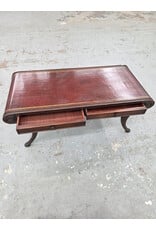 Art Deco Duncan Phyfe Leather Mahogany Two-Drawer Coffee Table