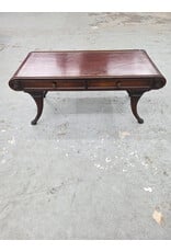 Art Deco Duncan Phyfe Leather Mahogany Two-Drawer Coffee Table