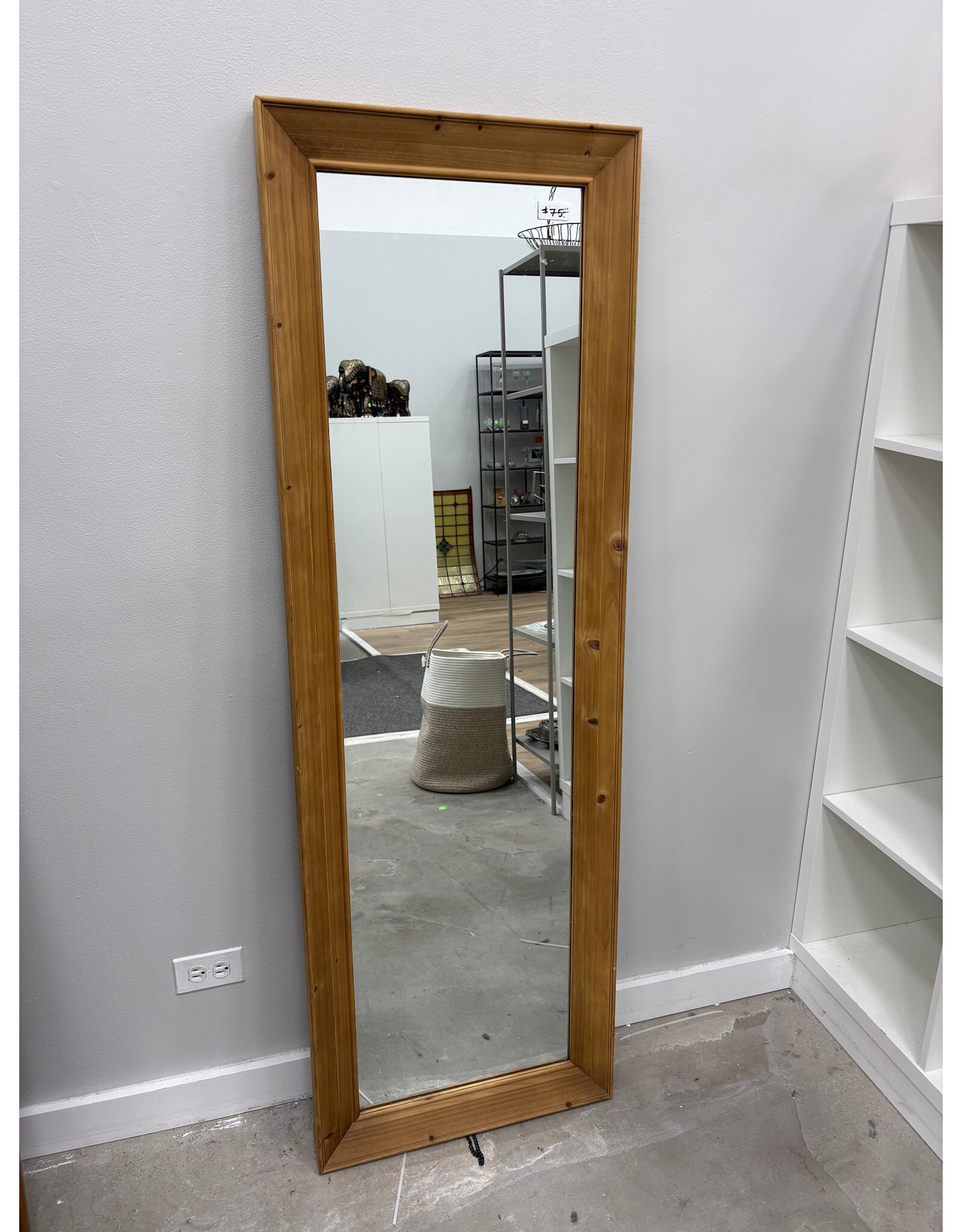 Full Body Wooden Mirror w Stand