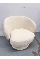 Saboor Modern Style Swivel Cream Boucle Accent Lounge Chair