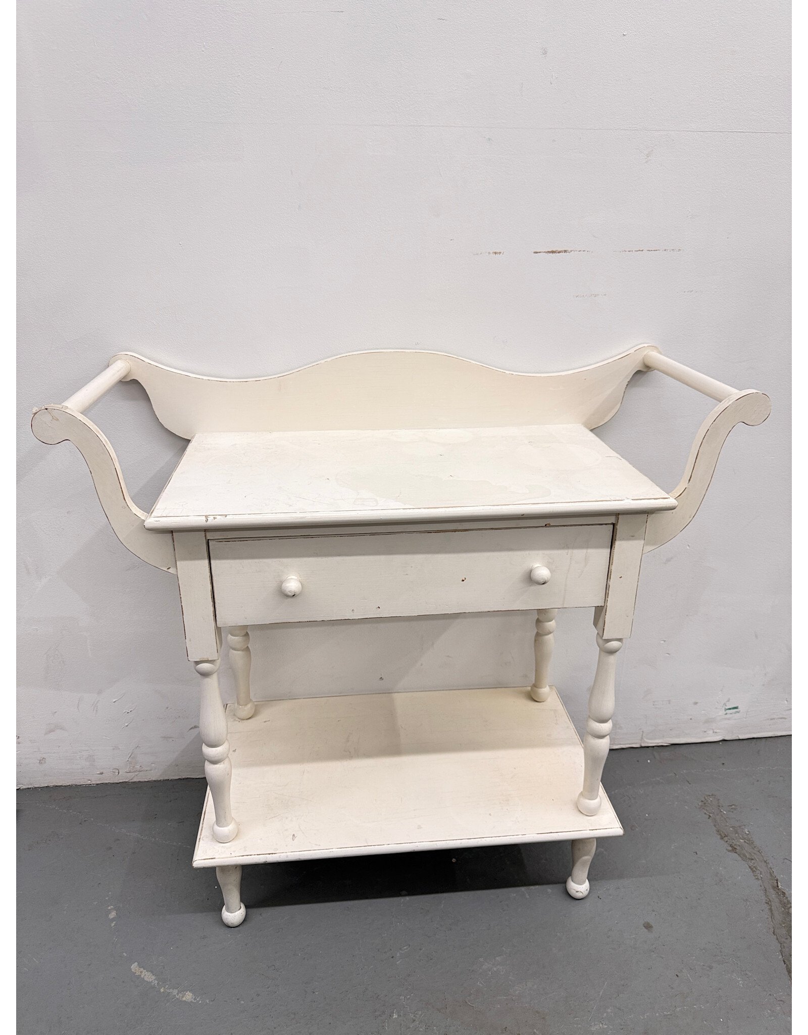 Wooden Distressed Washstand Table