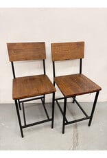 Industrial-Style Wood & Metal Counter Stool