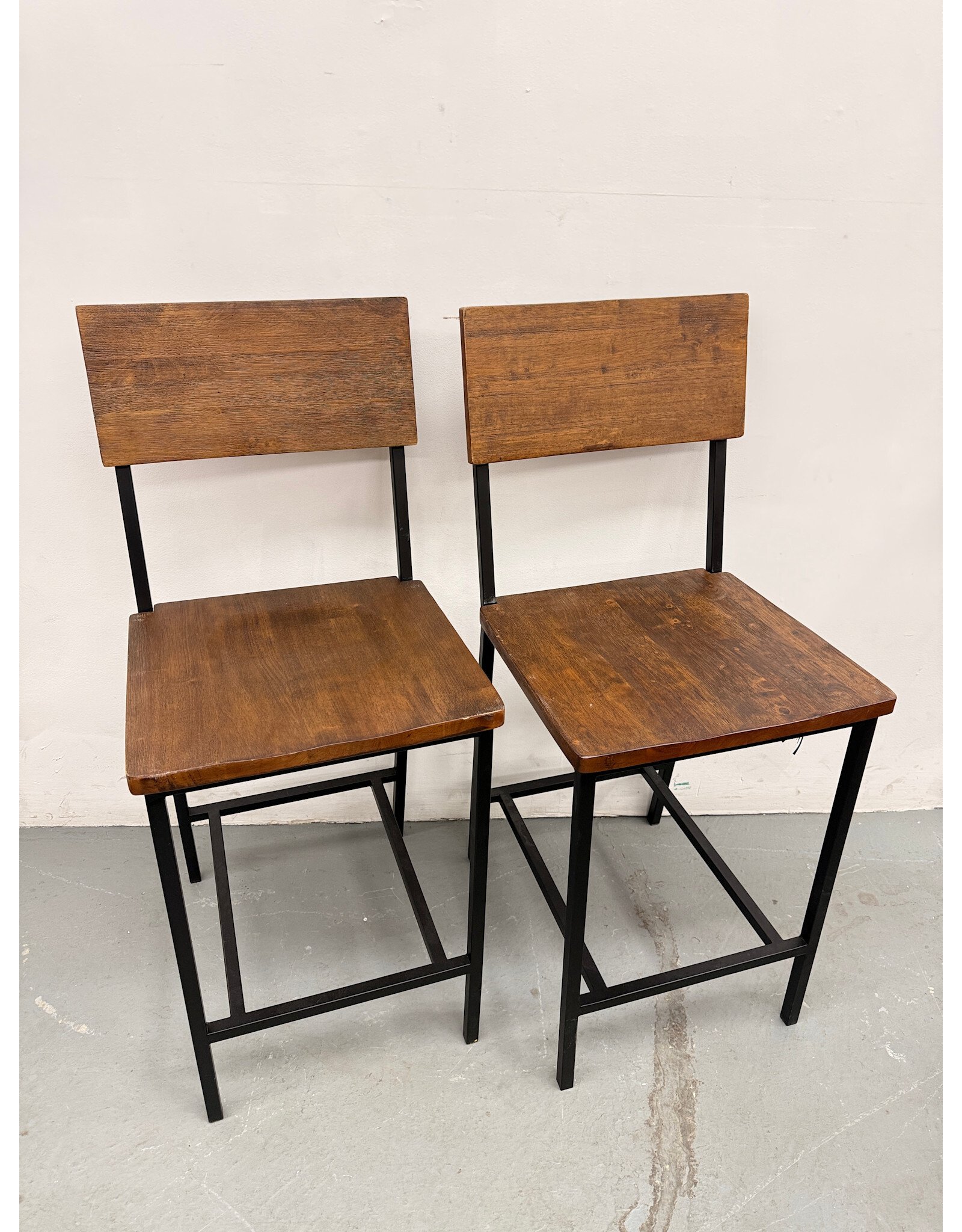 Industrial-Style Wood & Metal Counter Stool