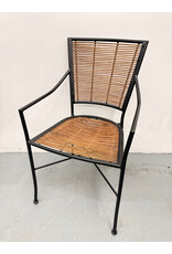 Bamboo Chair with Black Metal Frame