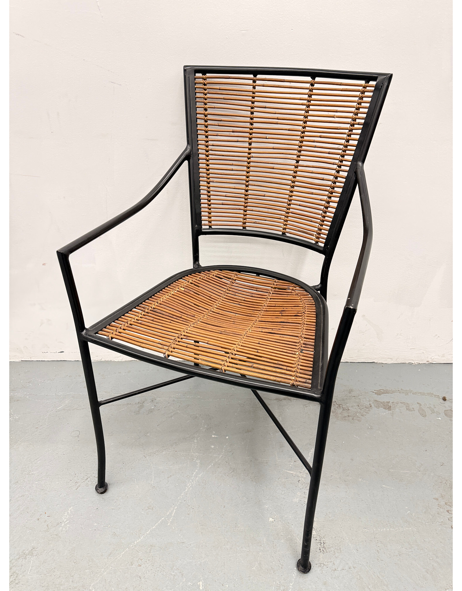 Bamboo Chair with Black Metal Frame