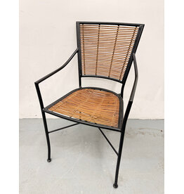 Bamboo Chair with Black Metal Frame