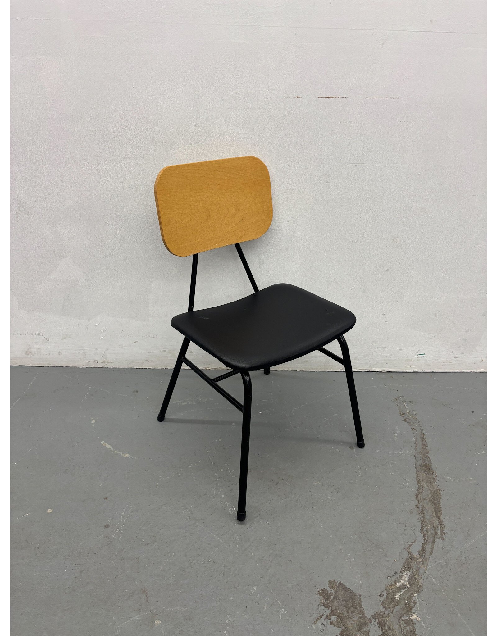 Black Faux Leather Cafe Chair