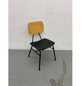 Black Faux Leather Cafe Chair