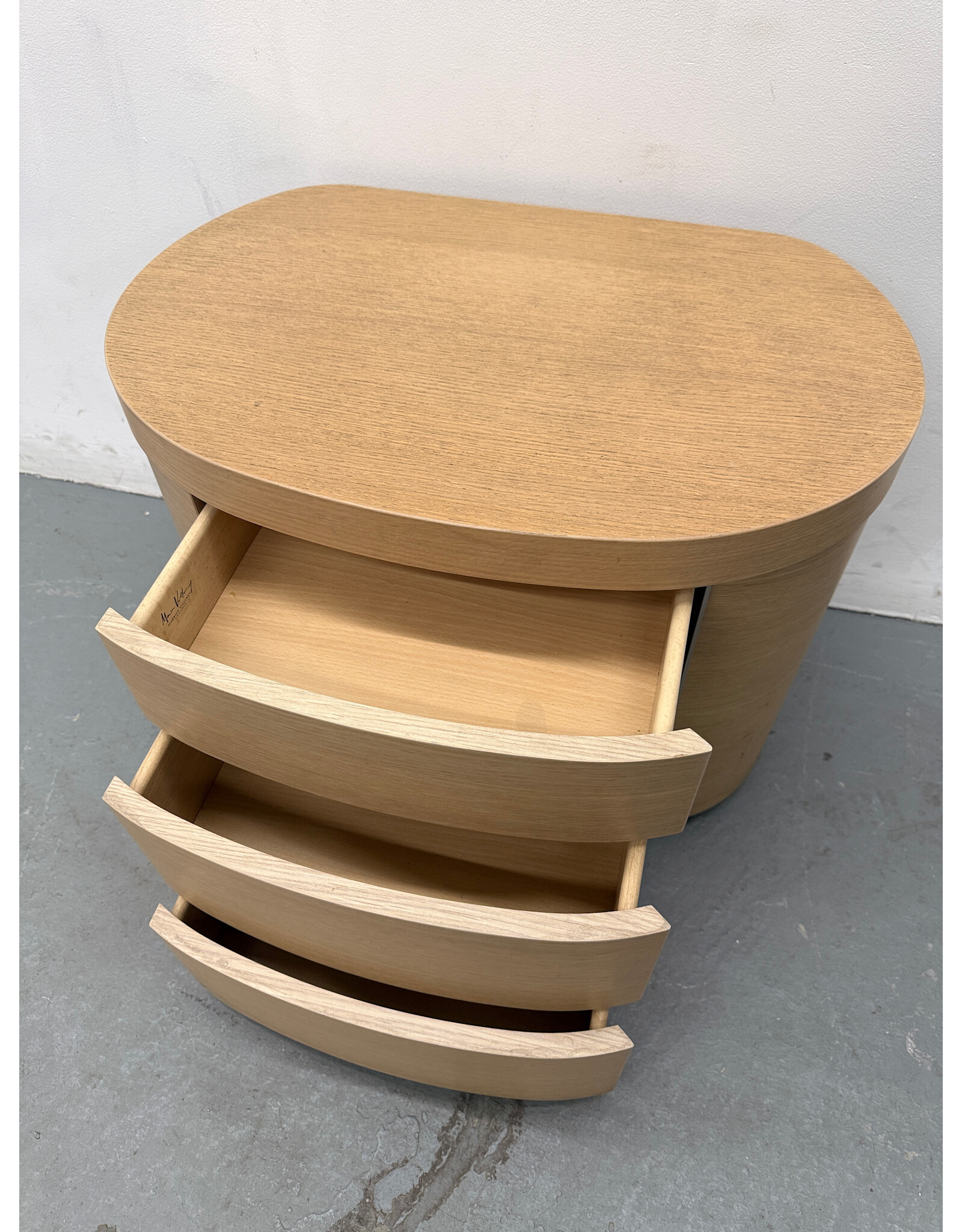 Italian Modern 3-Drawer Wood Nightstand