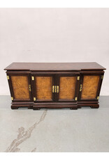 Vintage 1989 Burlwood Chinoiserie Console Cabinet