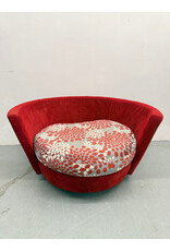 Large Red Swivel Lounge Chair