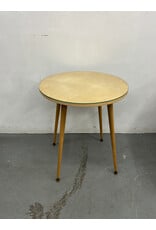 Round Birch Vintage Style Table with Glass Top