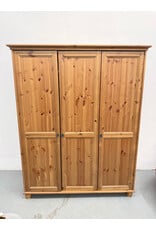 Ikea Leksvik 3-Door Wardrobe in Solid Pine Wood