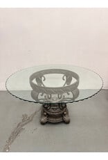 Large Glass Top Round Dining Table