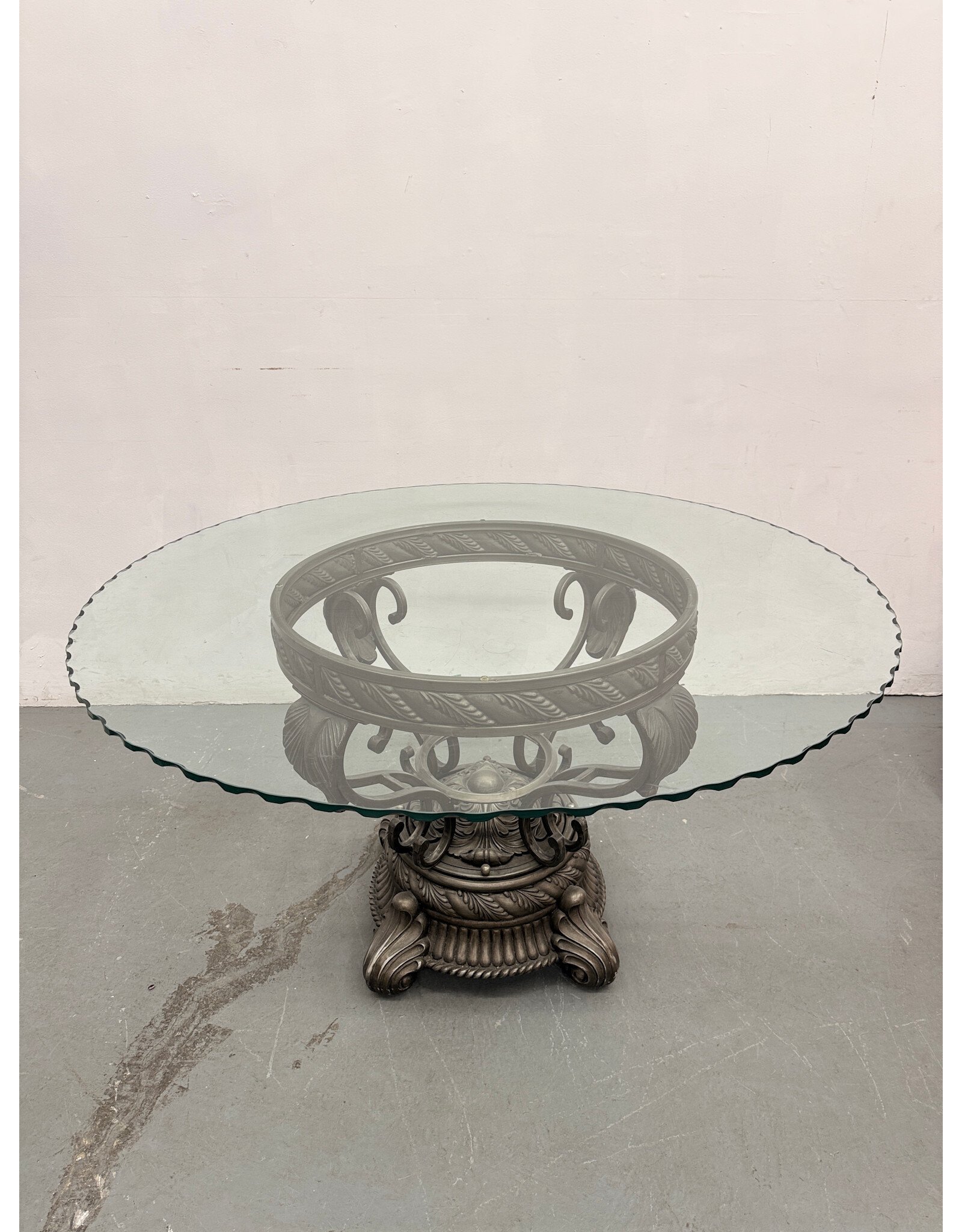 Large Glass Top Round Dining Table
