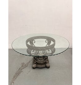 Large Glass Top Round Dining Table