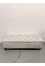 Gray Upholstered Storage Bench
