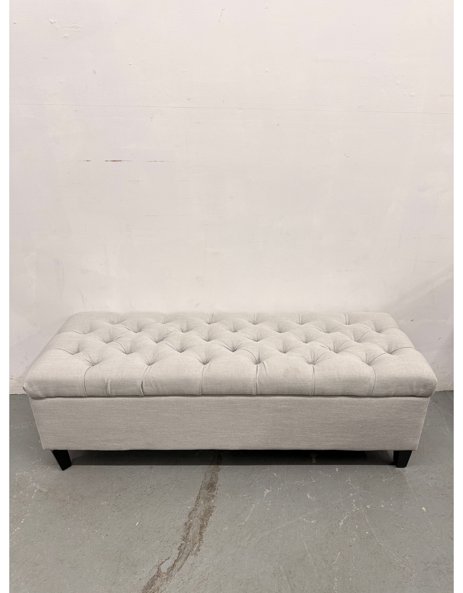 Gray Upholstered Storage Bench