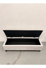 Gray Upholstered Storage Bench