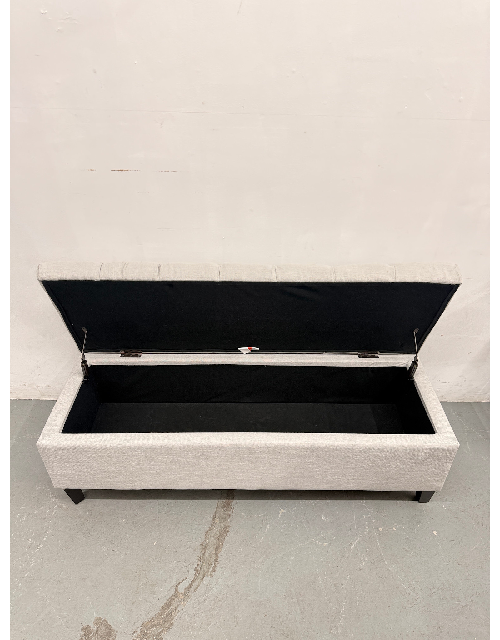 Gray Upholstered Storage Bench