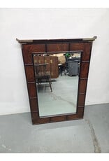 MCM Wooden Chinoiserie Frame Hanging Mirror