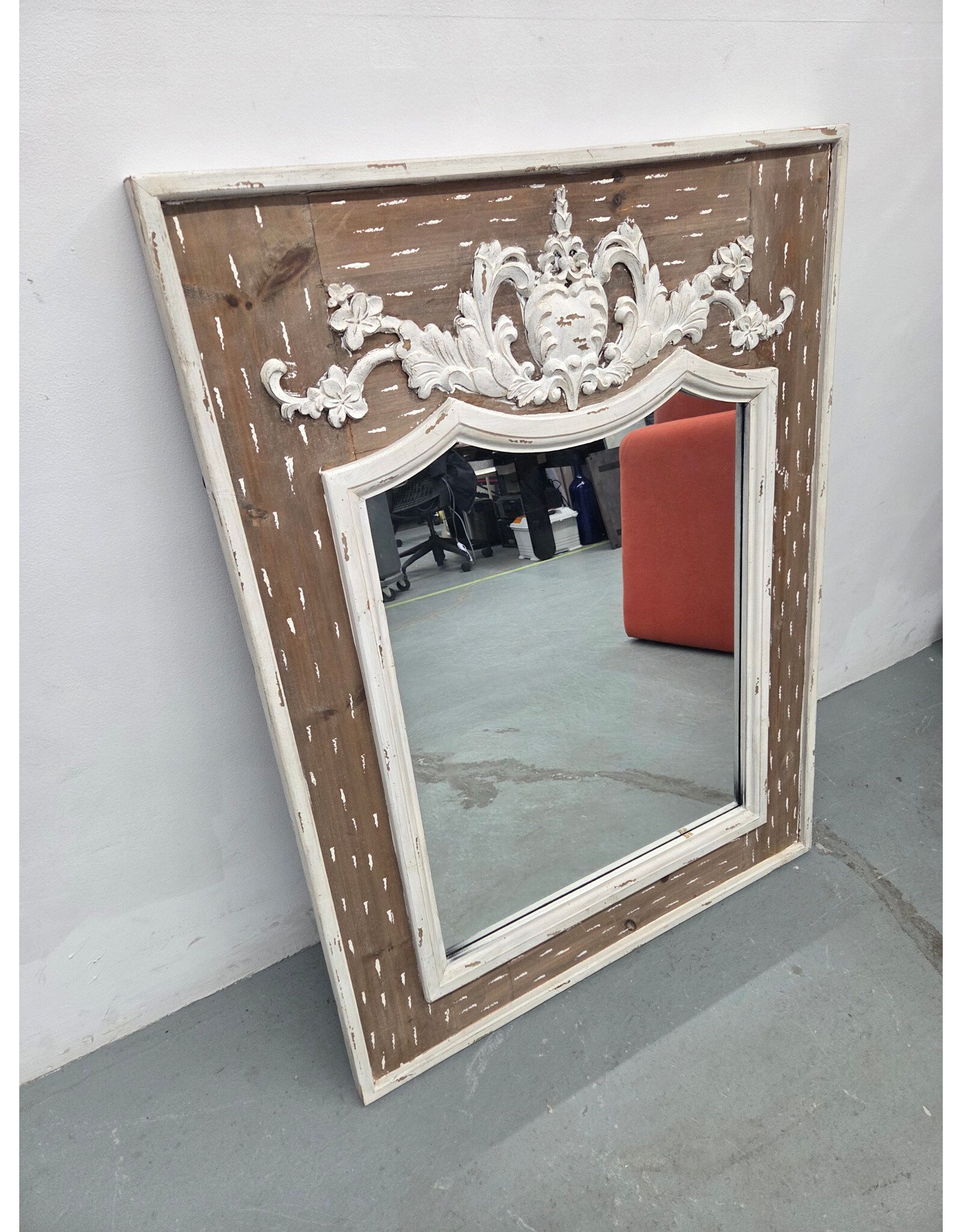 Brown Wood Rustic Wall Mirror