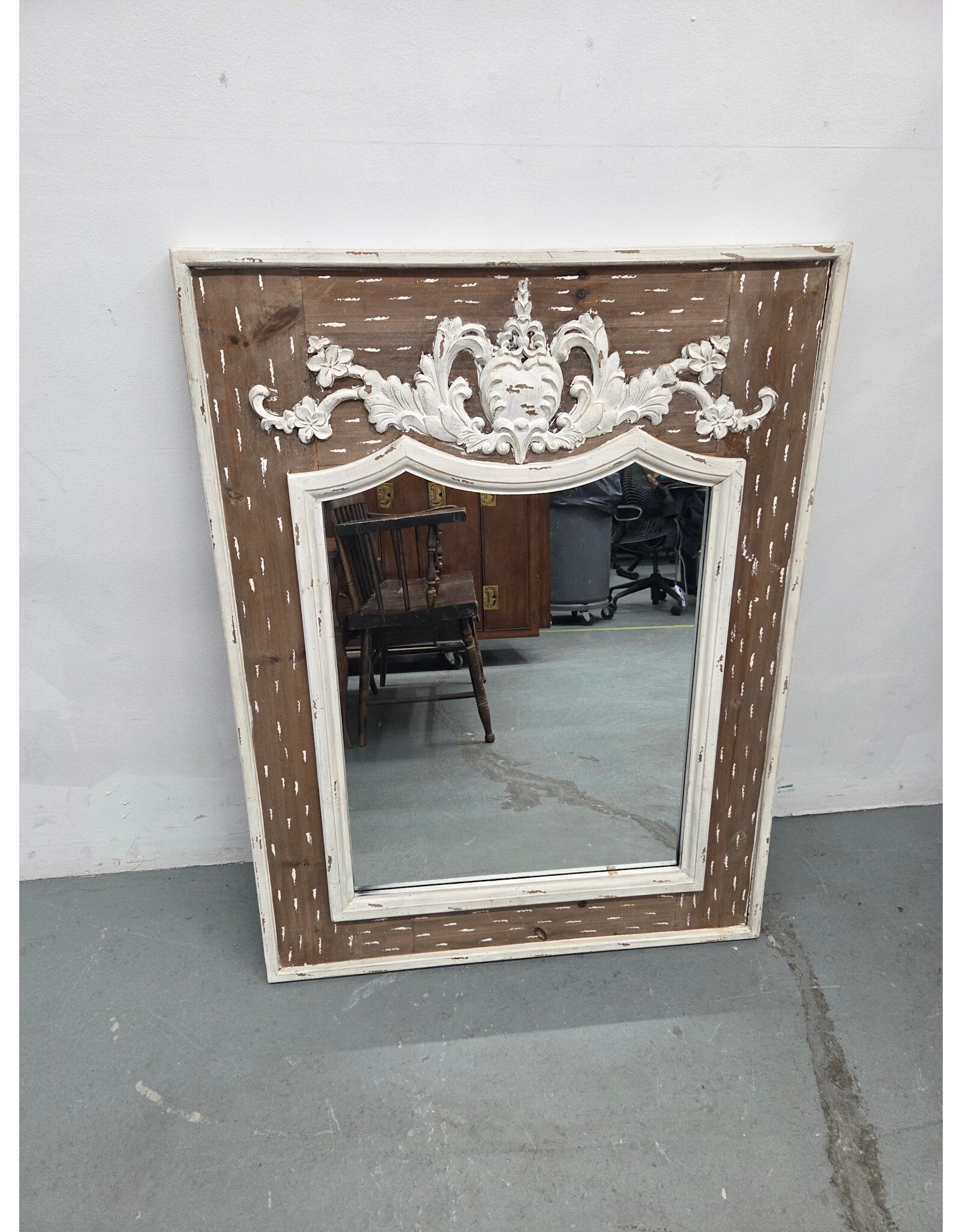 Brown Wood Rustic Wall Mirror