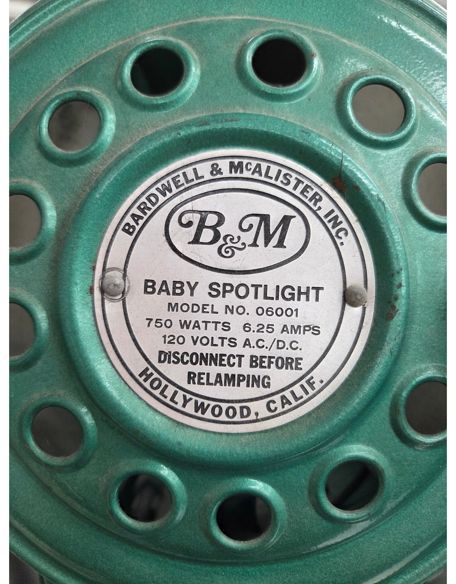 1950's Bardwell & McCallister Green Baby Spotlight