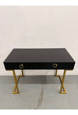 Modern Black 2-Drawer Desk