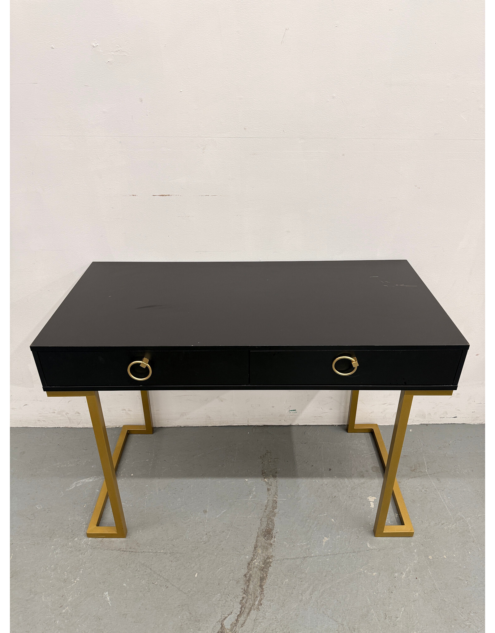 Modern Black 2-Drawer Desk