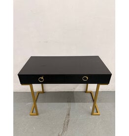 Modern Black 2-Drawer Desk