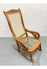 Victorian Cain Burl Walnut Rocking Chair