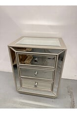 Silver Mirrored 3-Drawer Dresser