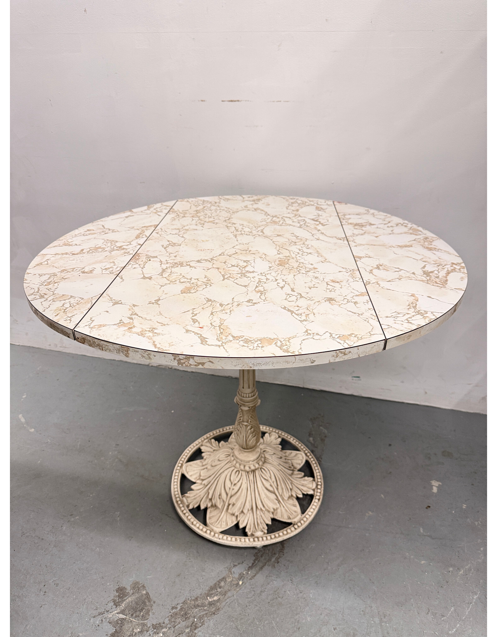 Faux Marble Top Drop Leaf Table