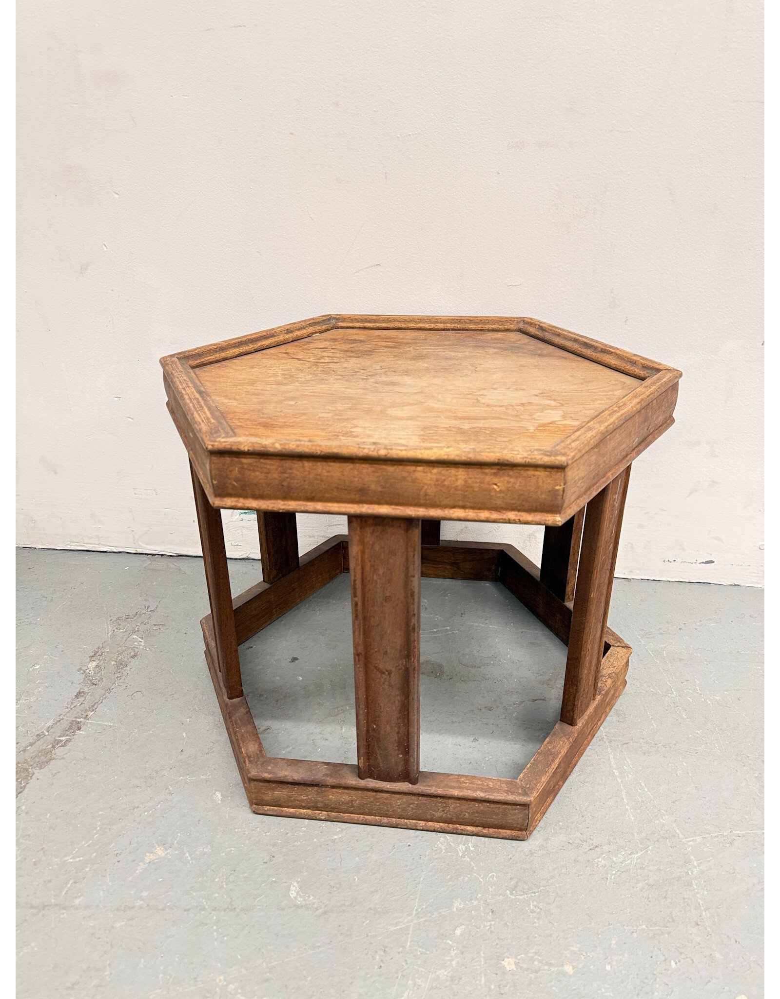 MCM Hexagonal Wooden Side Table