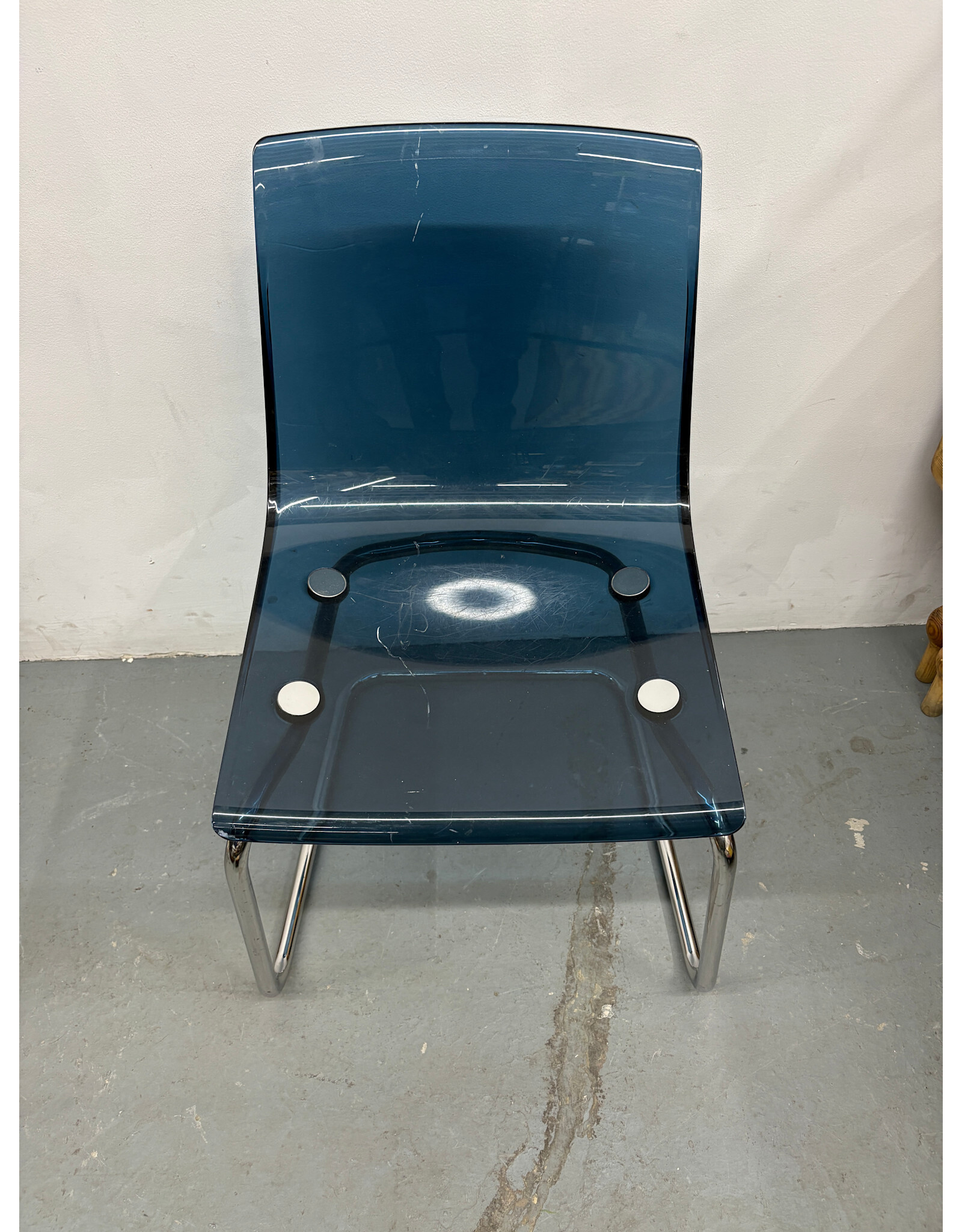 Ikea Tobias Blue Acrylic Chrome Frame Chair