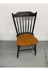 Vintage Wood Dining Chair with Laquered Detail