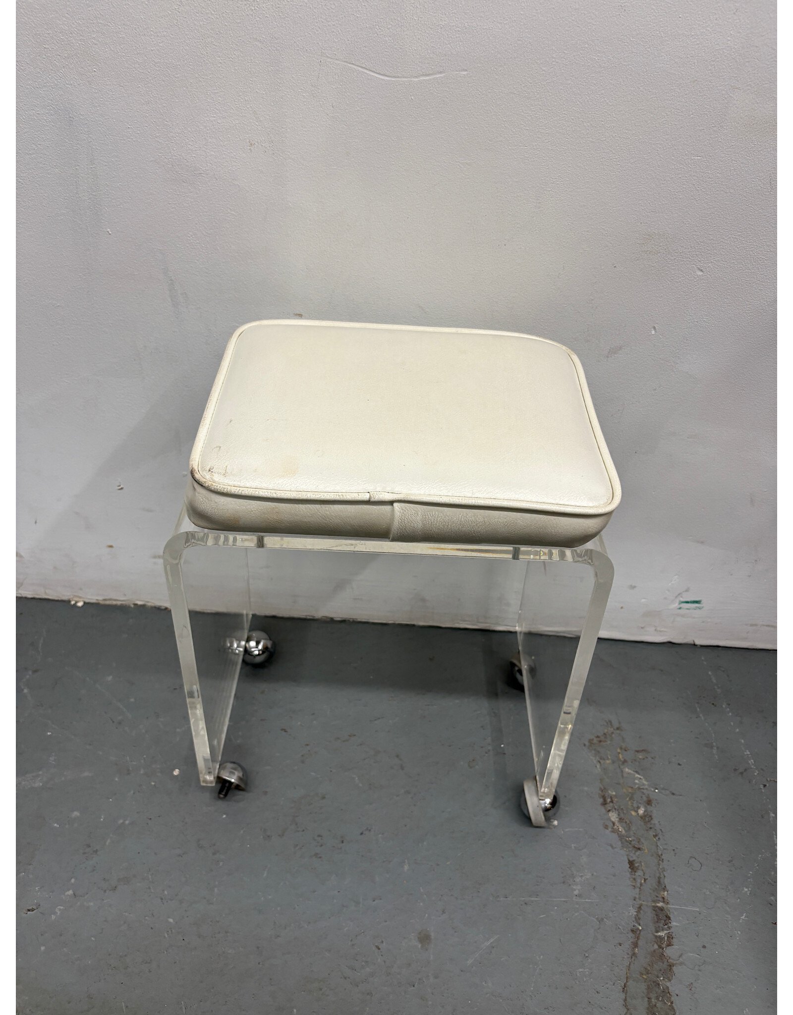 Mid Century Modern Vintage Lucite Vanity Stool