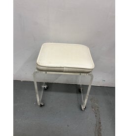 Mid Century Modern Vintage Lucite Vanity Stool