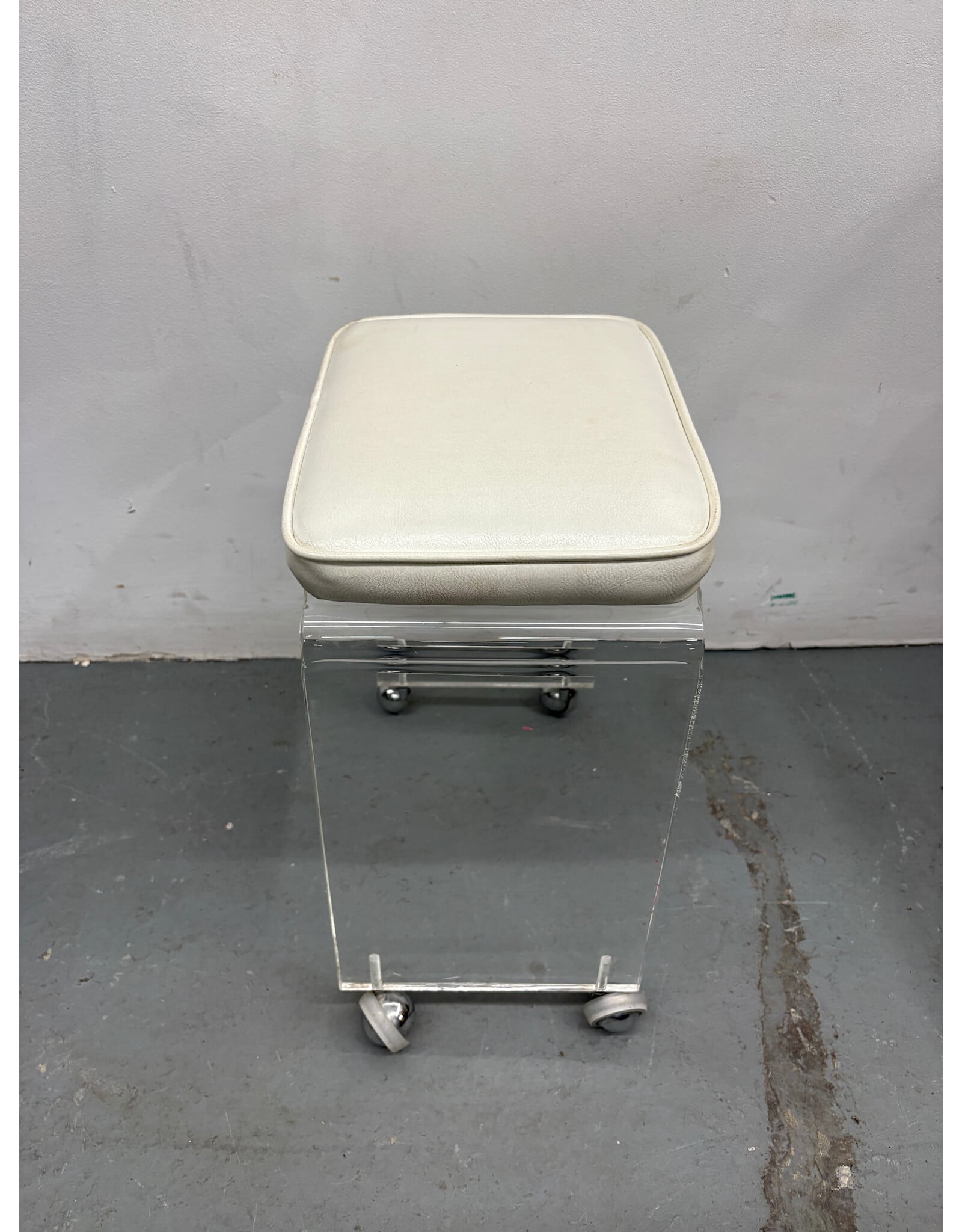 Mid Century Modern Vintage Lucite Vanity Stool