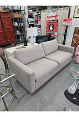 Gray Upholstered Box Sofa