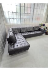 Black Faux Leather Sectional Sofa