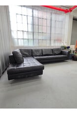 Black Faux Leather Sectional Sofa