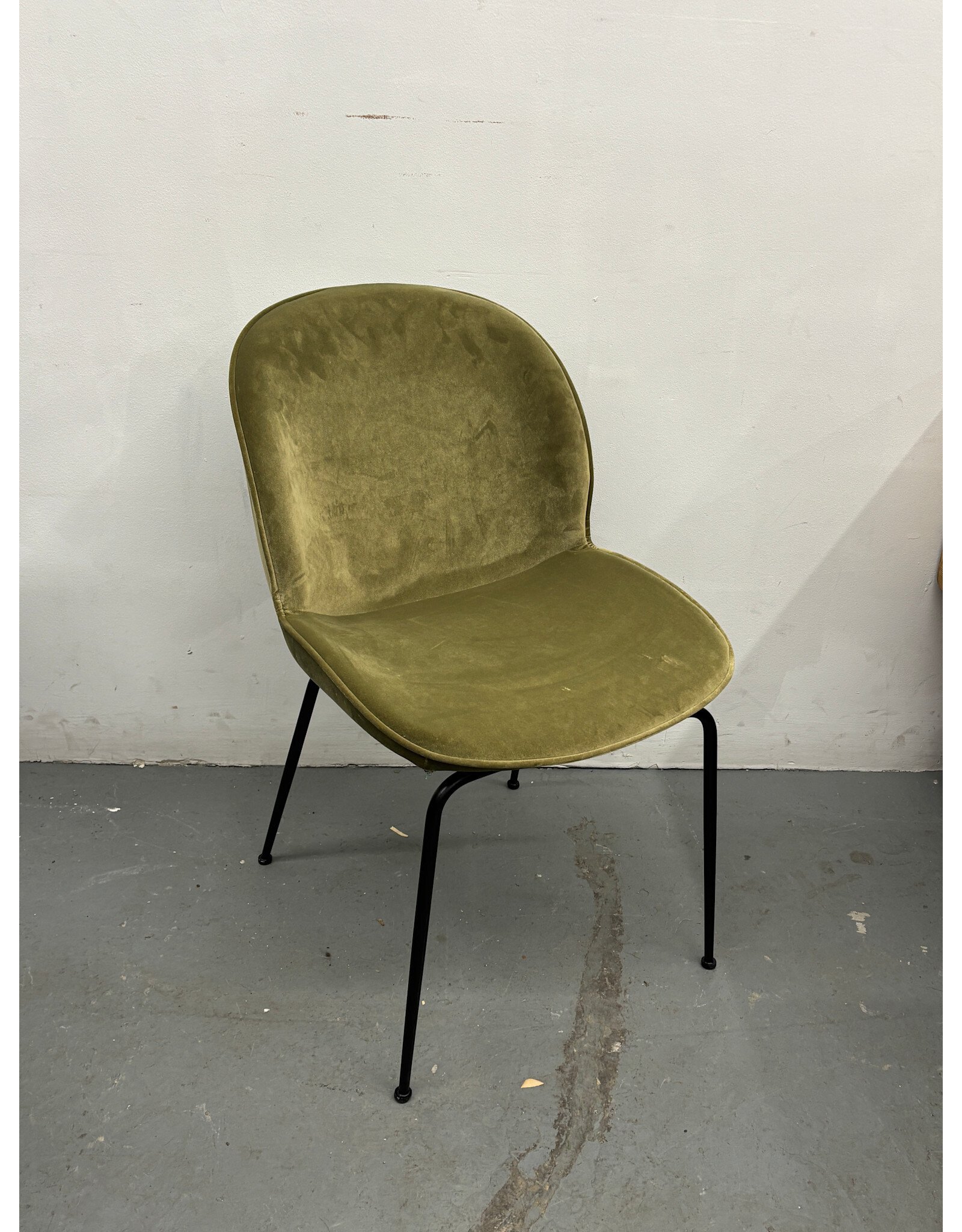 Modern Olive Green Velvet Dining Chair